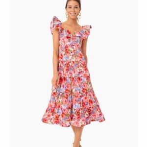 NEW! Beulah Rita Floral Ruffle Dress Sz S $170